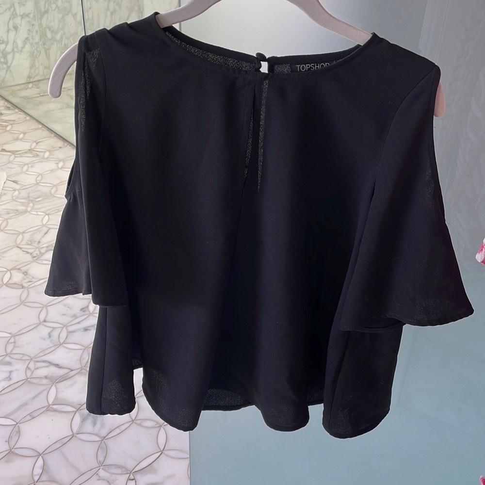 Black cold shoulder blouse